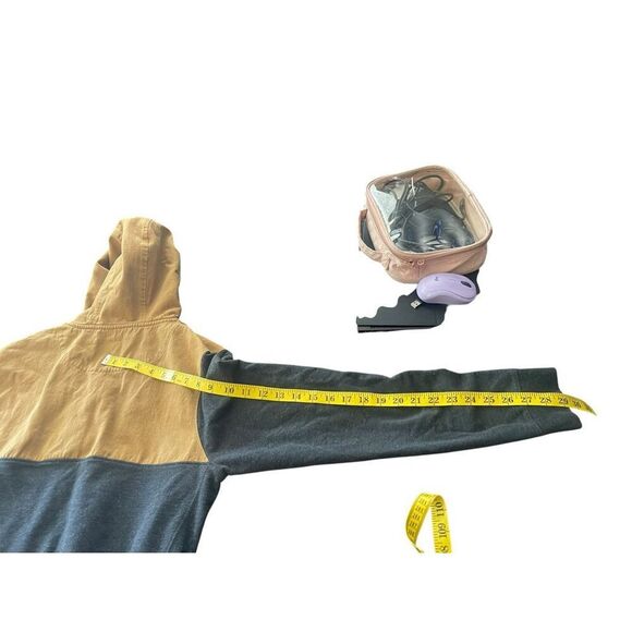 Dravus Mens Gray Brown Colorblock Long Sleeve Henley Pullover Hoodie Size Medium - Picture 7 of 10